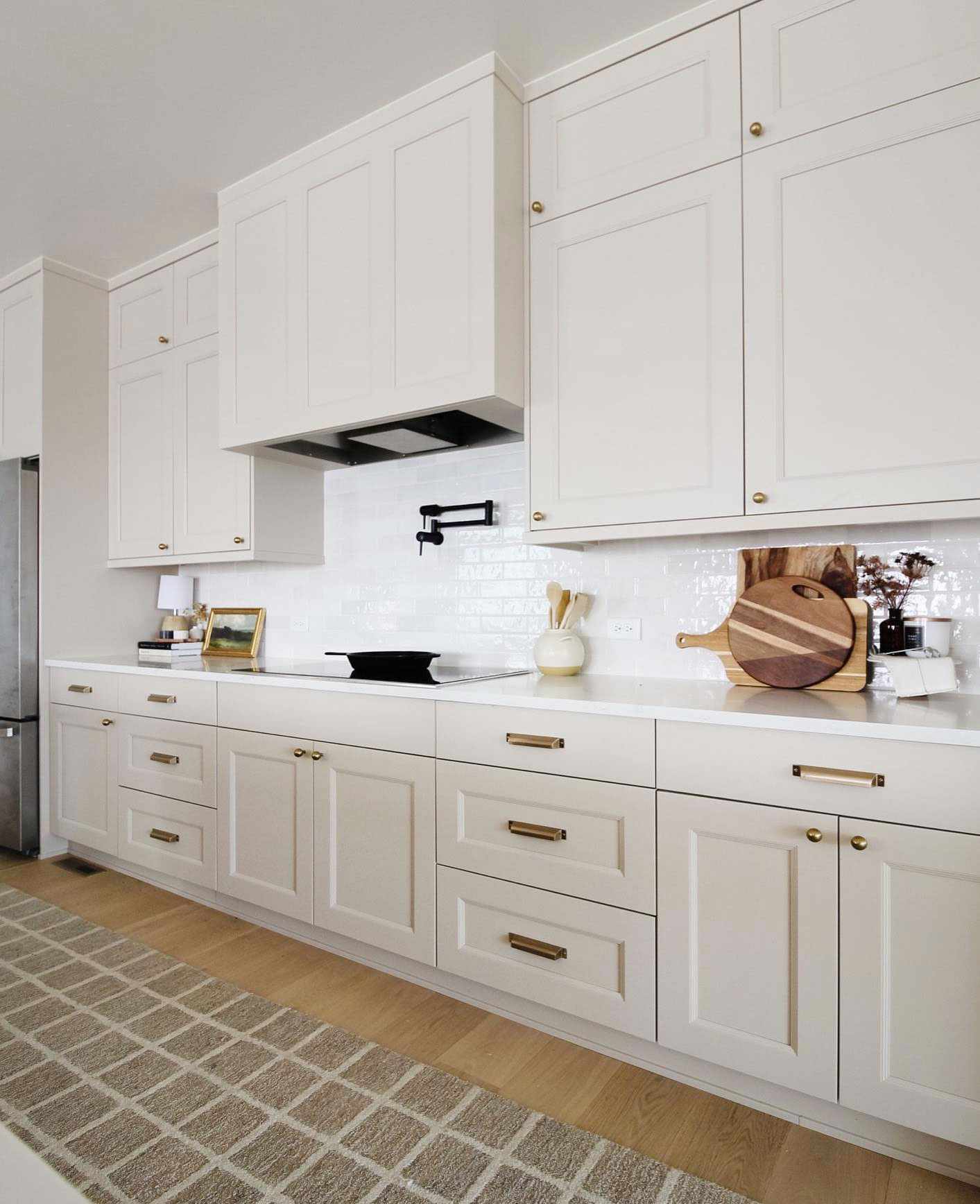Kitchen painted in accessible beige