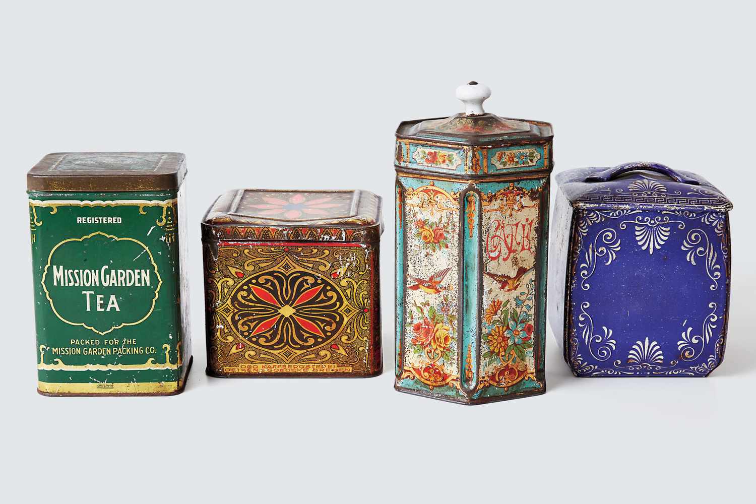 vintage tea tins collection
